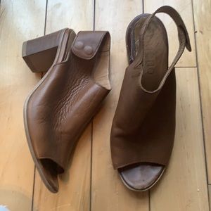 Bueno leather block heels